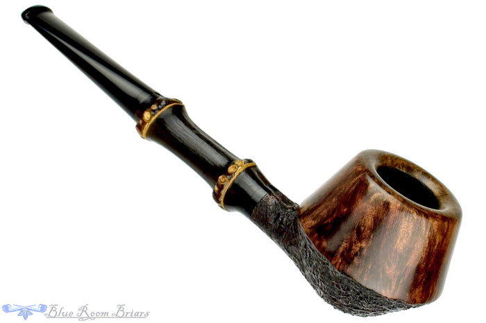 Blue Room Briars is proud to present this Doug Finlay Pipe Partial Blast Rhodesian with Dark Bamboo