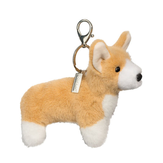 Douglas 5 Inch Corgi Bag Charm Plush Clip