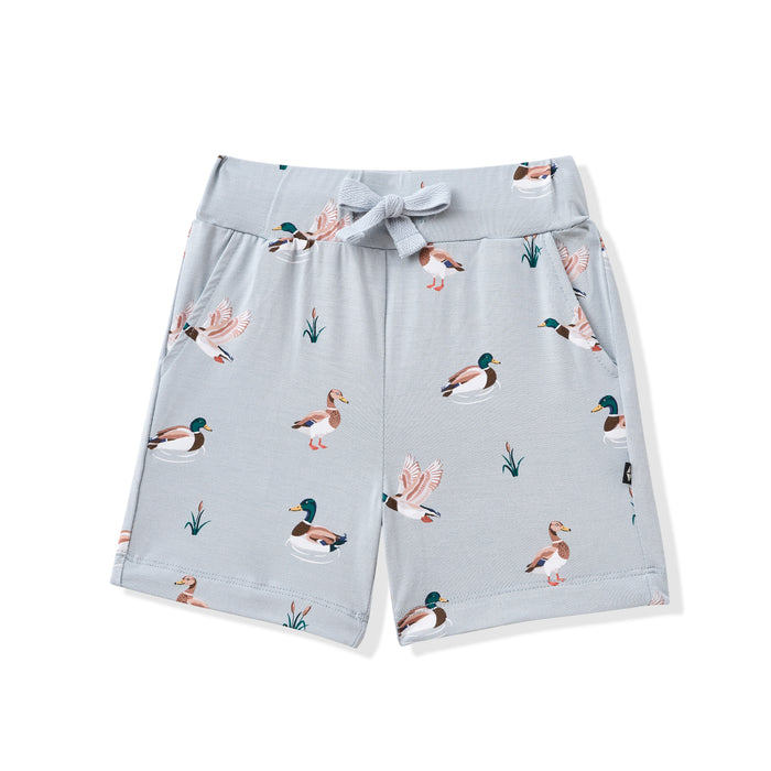 Product photo of the Drawstring Short in Mallard Duck shown on a white surface