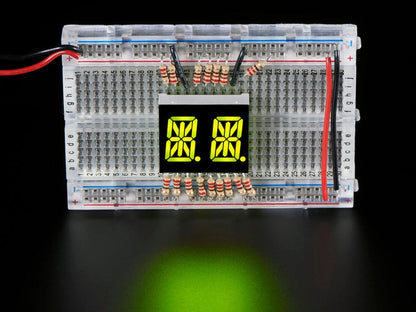 Dual Alphanumeric Display - Yellow-Green 0.54" - Pack of 2 [Discontinued] by Adafruit - The Pi Hut