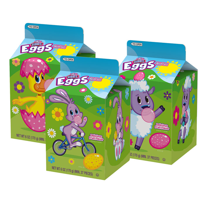 Dubble Bubble Bubble Gum Eggs Cartons - 24 Count