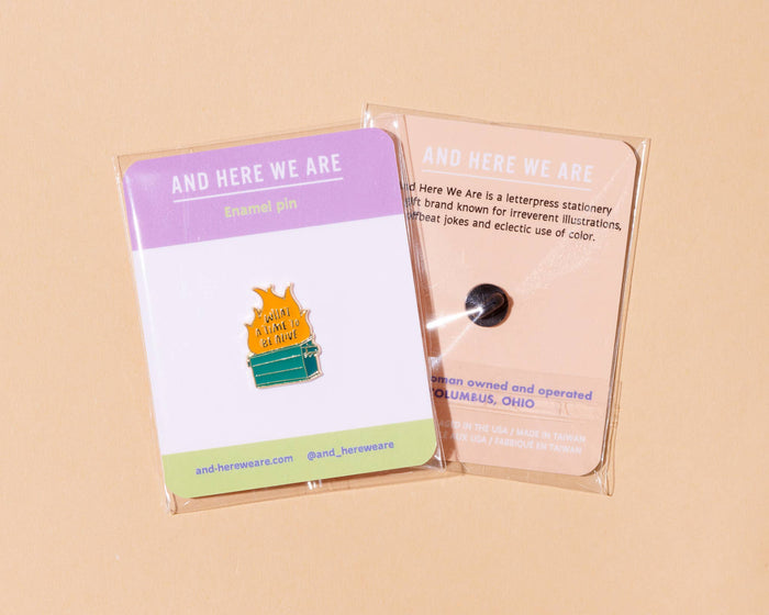Dumpster Fire Enamel Pin
