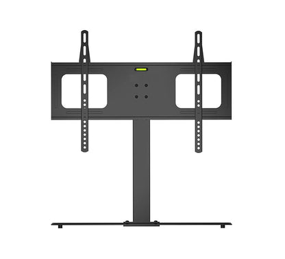 Duronic TV Stand for Desk with wide mounting bracket, vertical support pillar, and sleek base.