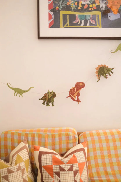 East End Press Sewn Dinosaurs Paper Garland