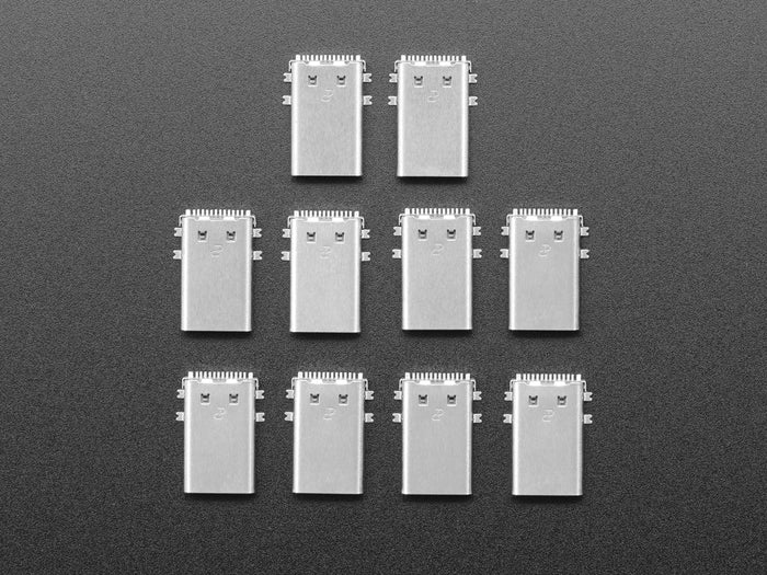 Edge-Launch USB Type C SMT Plug Connector - Pack of 10 by The Pi Hut - The Pi Hut