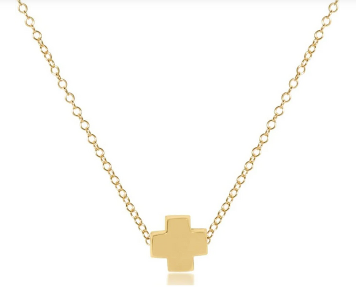 ENEWTON EGIRL 14" NECKLACE GOLD SIGNATURE CROSS GOLD