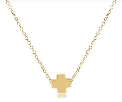 ENEWTON EGIRL 14" NECKLACE GOLD SIGNATURE CROSS GOLD