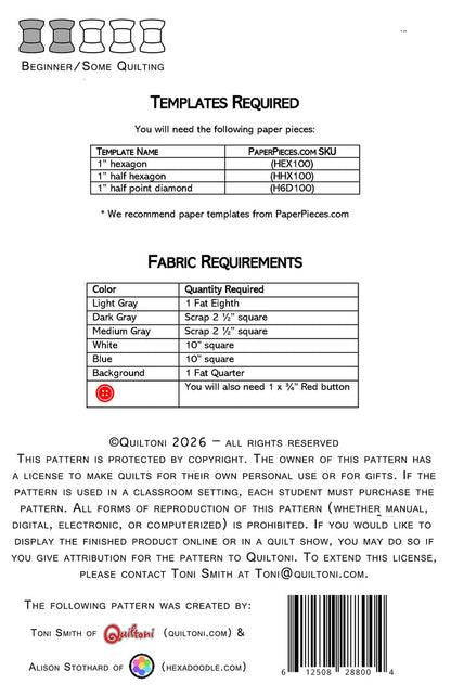 English Paper Piecing: Nav Bot Pattern Only PDF