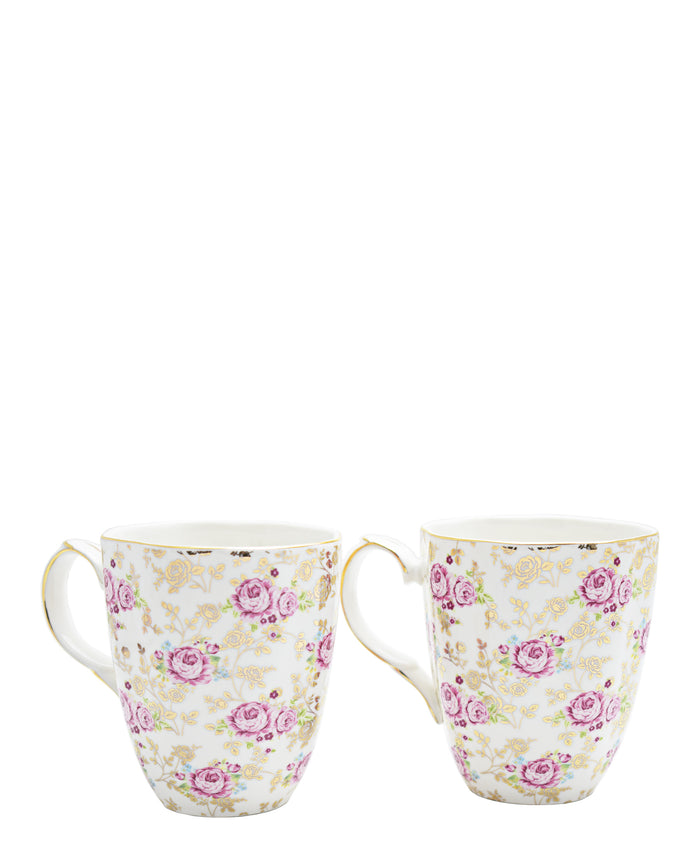 English Rose Fine Bone China Mug Set
