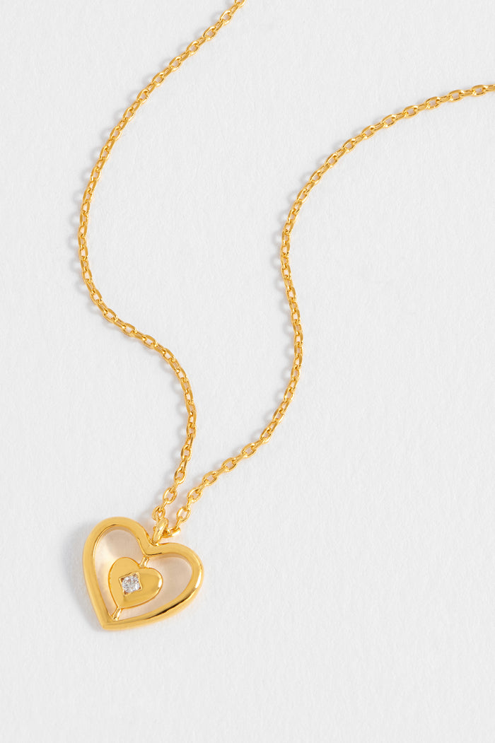 Enveloped CZ Heart Necklace