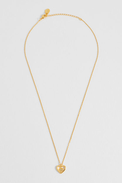 Enveloped CZ Heart Necklace