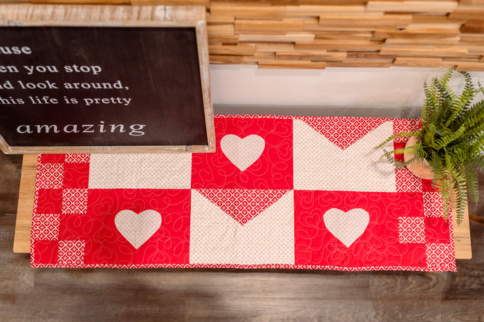 Envelopes and Hearts Table Runner (Downloadable Sewing Pattern)