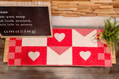 Envelopes and Hearts Table Runner (Downloadable Sewing Pattern)
