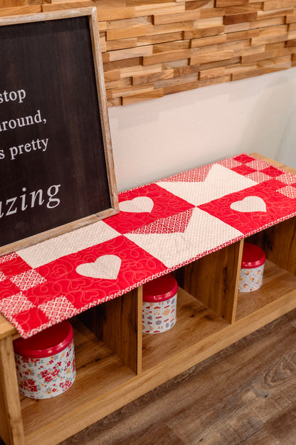 Envelopes and Hearts Table Runner (Downloadable Sewing Pattern)