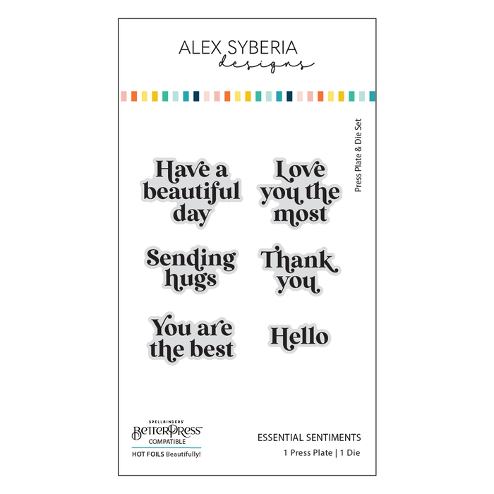 Essential Sentiments Press Plate & Die Set