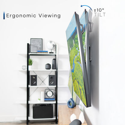 A black heavy duty tilting TV wall mount designed for extra large screens.