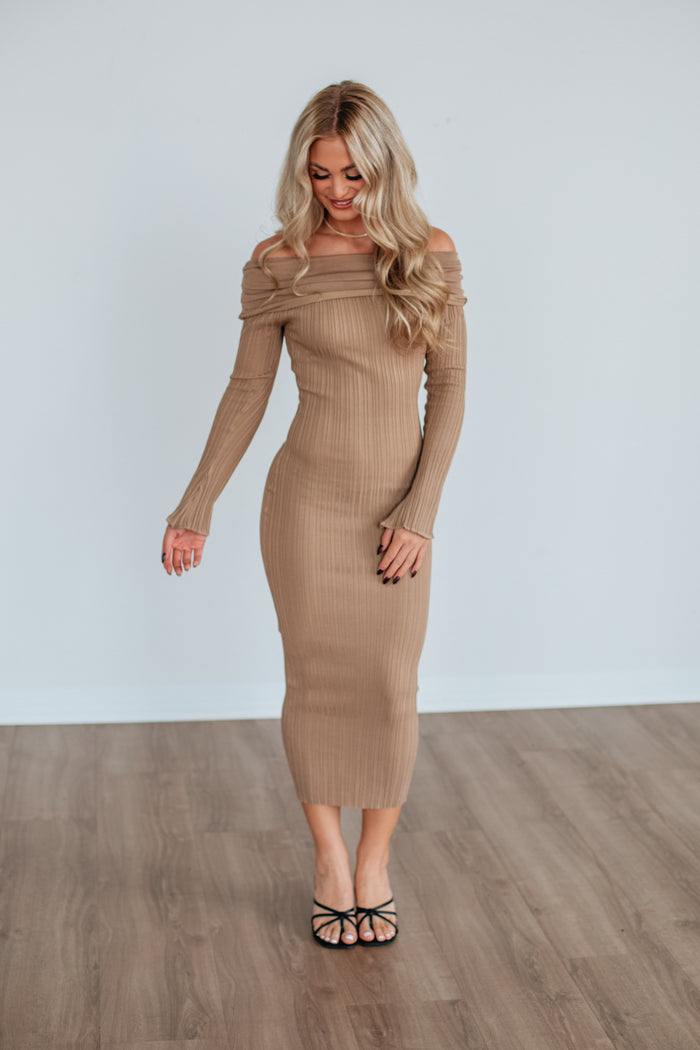 Eyes On Me Maxi Dress - Warm Taupe