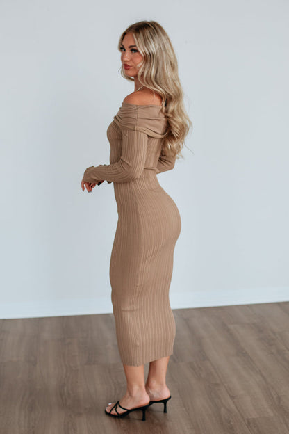 Eyes On Me Maxi Dress - Warm Taupe