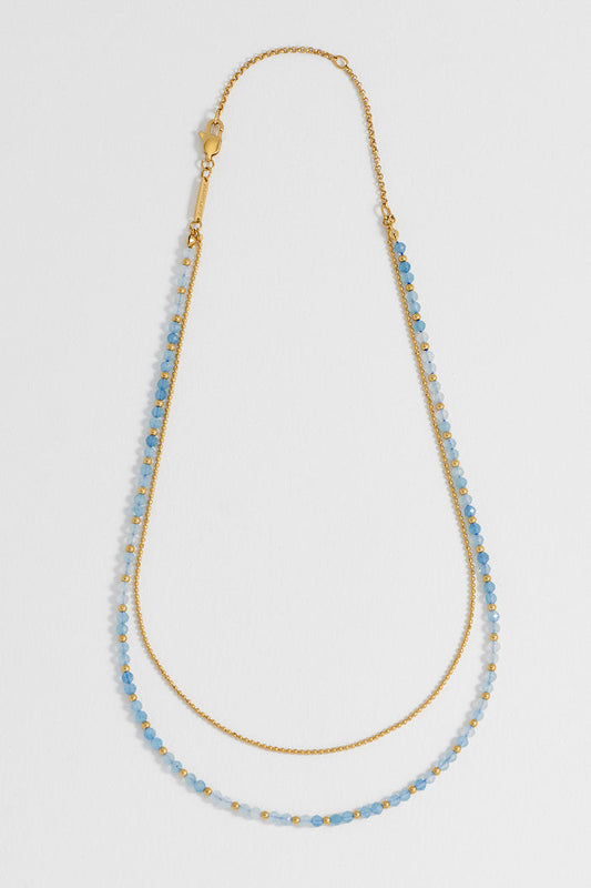 Faceted Blue Quartz Duo Necklace