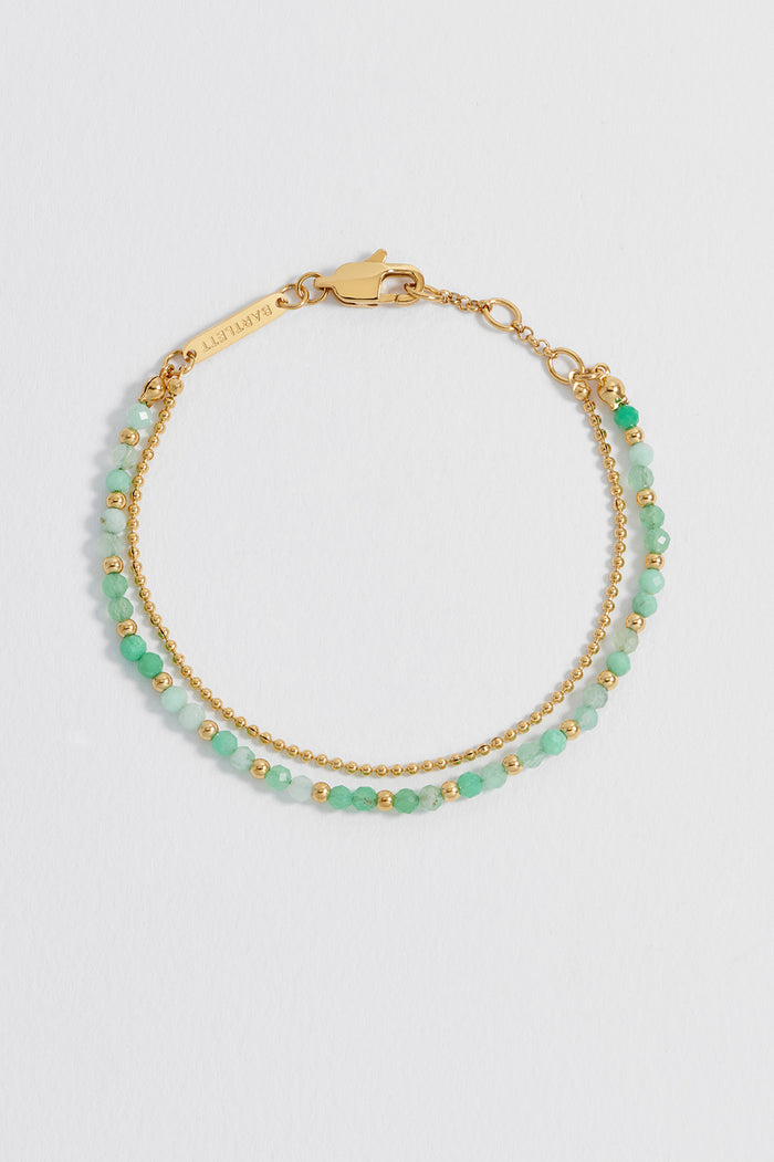 Faceted Green Chalcedony Duo Bracelet
