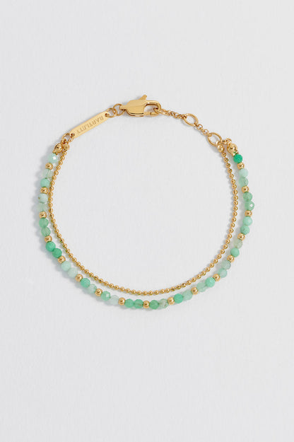 Faceted Green Chalcedony Duo Bracelet