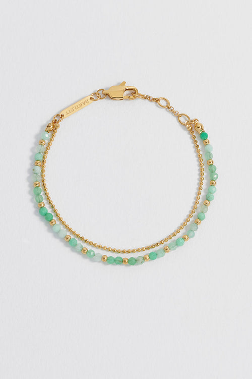 Faceted Green Chalcedony Duo Bracelet