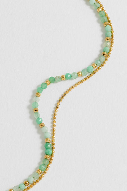 Faceted Green Chalcedony Duo Bracelet
