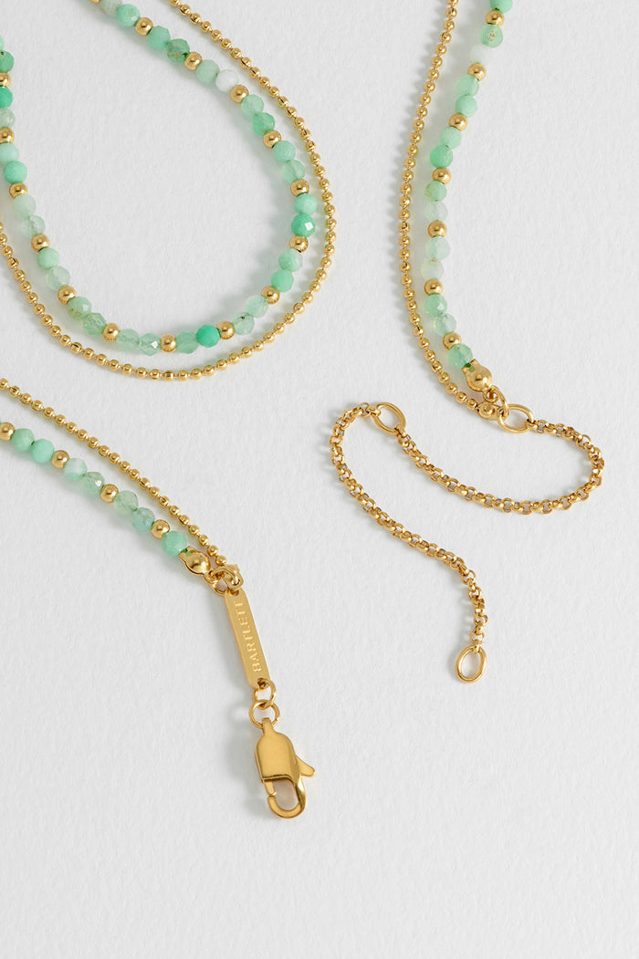 Faceted Green Chalcedony Duo Necklace