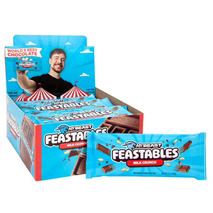 Feastables MrBeast Milk Chocolate Crunch Candy Bar - 24 Count