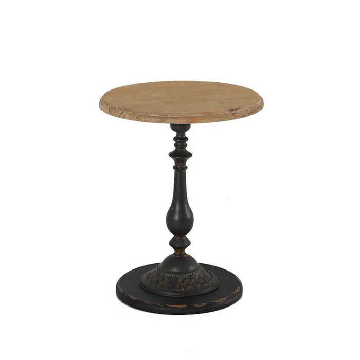 Finn End Table 490mm, Raw Pine Top with Black Leg, Base by Criterion - Home Living Store - End Table