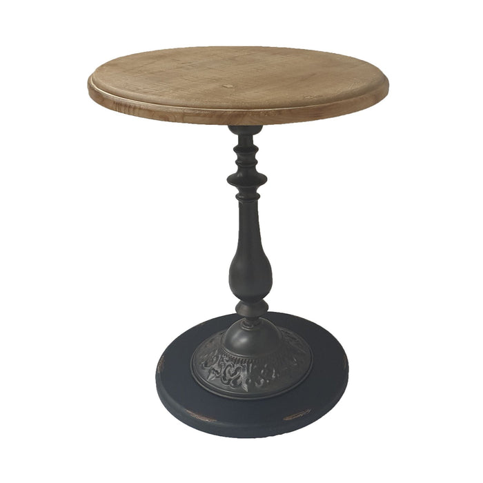 Finn End Table 490mm, Raw Pine Top with Black Leg, Base by Criterion - Home Living Store - End Table