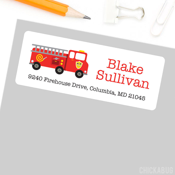 Fire Truck Address Labels