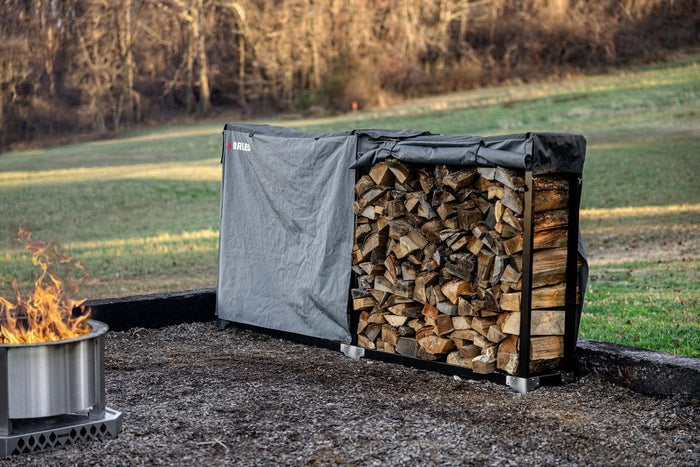 This is an image of the Breeo firewood rack with the expansion kit.