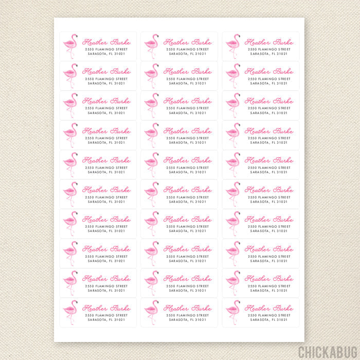 Flamingo Address Labels