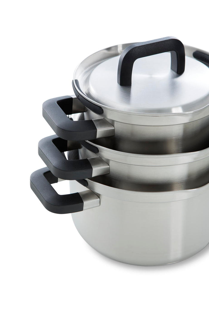 Flow Cool pannenset 4-delig zilver stapelbaar