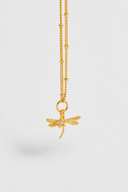 Flower and Dragonfly Necklace