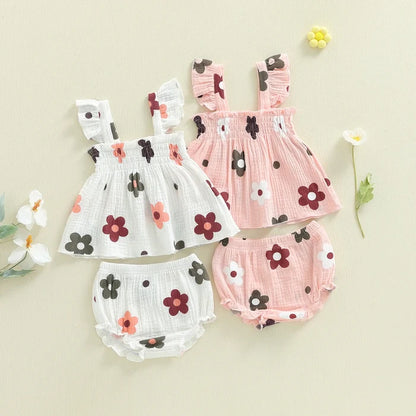 FLOWERS Smocked Summer Outfit