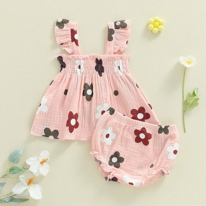 FLOWERS Smocked Summer Outfit