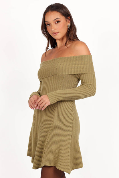 Petal and Pup USA DRESSES Francisco Long Sleeve Mini Dress - Olive