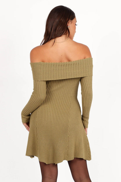 Petal and Pup USA DRESSES Francisco Long Sleeve Mini Dress - Olive