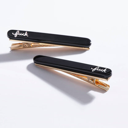 Fuck Script Hair Clips