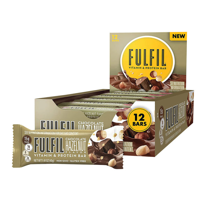 Fulfil Chocolate Hazelnut Candy Bars - 12 Count