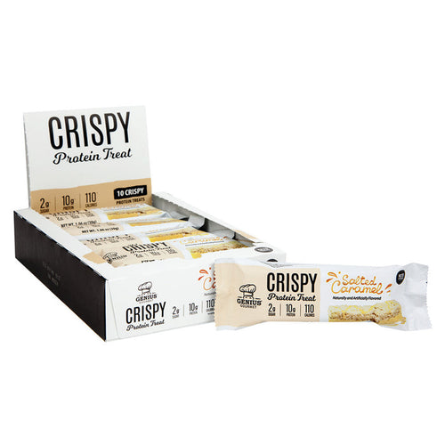Genius Gourmet Salted Caramel Protein Bar Treats Crispy - 10 Count