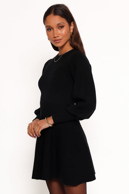 Petal and Pup USA DRESSES Gigi Long Sleeve Mini Dress - Black