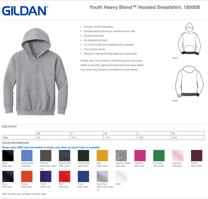 Gildan Youth Hoodies