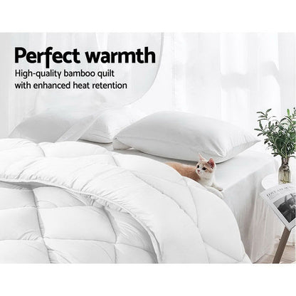 Giselle Bedding King Size 700GSM Microfibre Bamboo Microfiber Quilt -Home Living Store - -