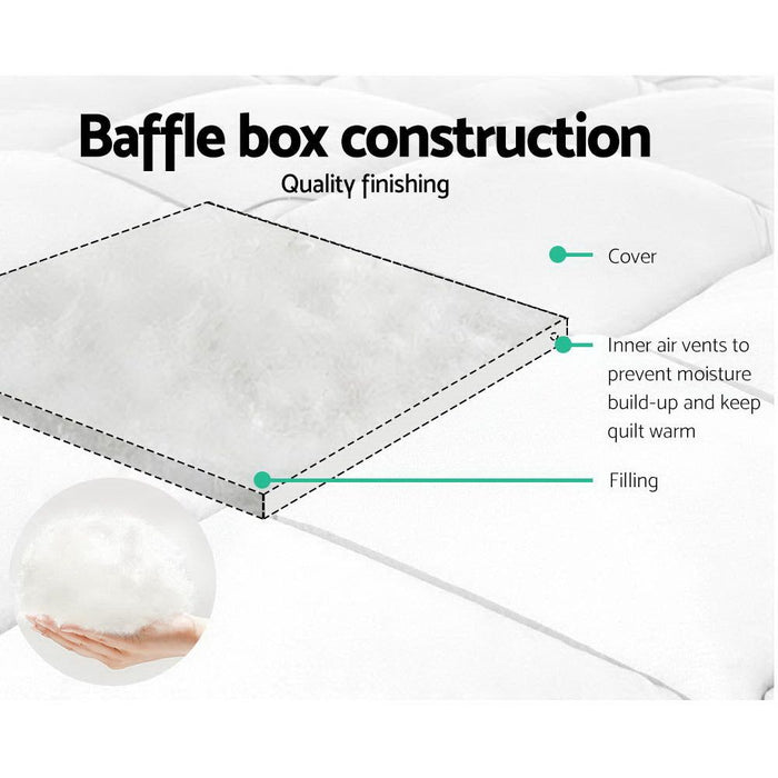 Giselle Bedding Queen Size 400GSM Microfibre Bamboo Microfiber Quilt -Home Living Store - -
