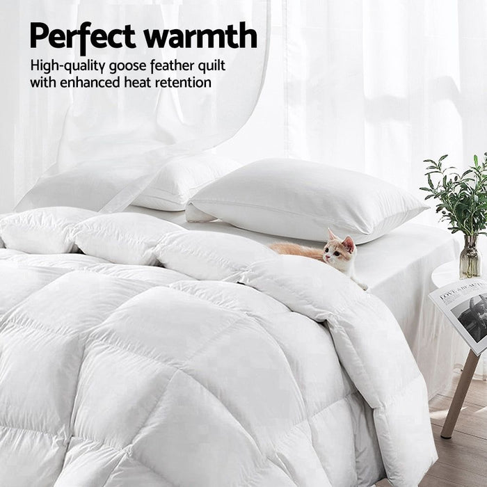 Giselle Bedding Queen Size 500GSM Goose Down Feather Quilt -Home Living Store - -
