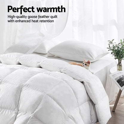 Giselle Bedding Queen Size 500GSM Goose Down Feather Quilt -Home Living Store - -