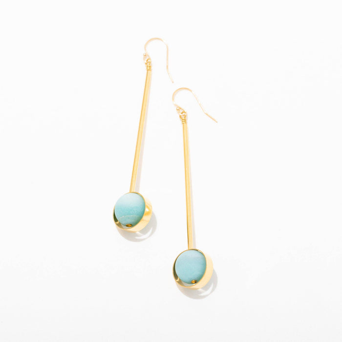 Gold Plated and Gemstone Aberrant Earrings